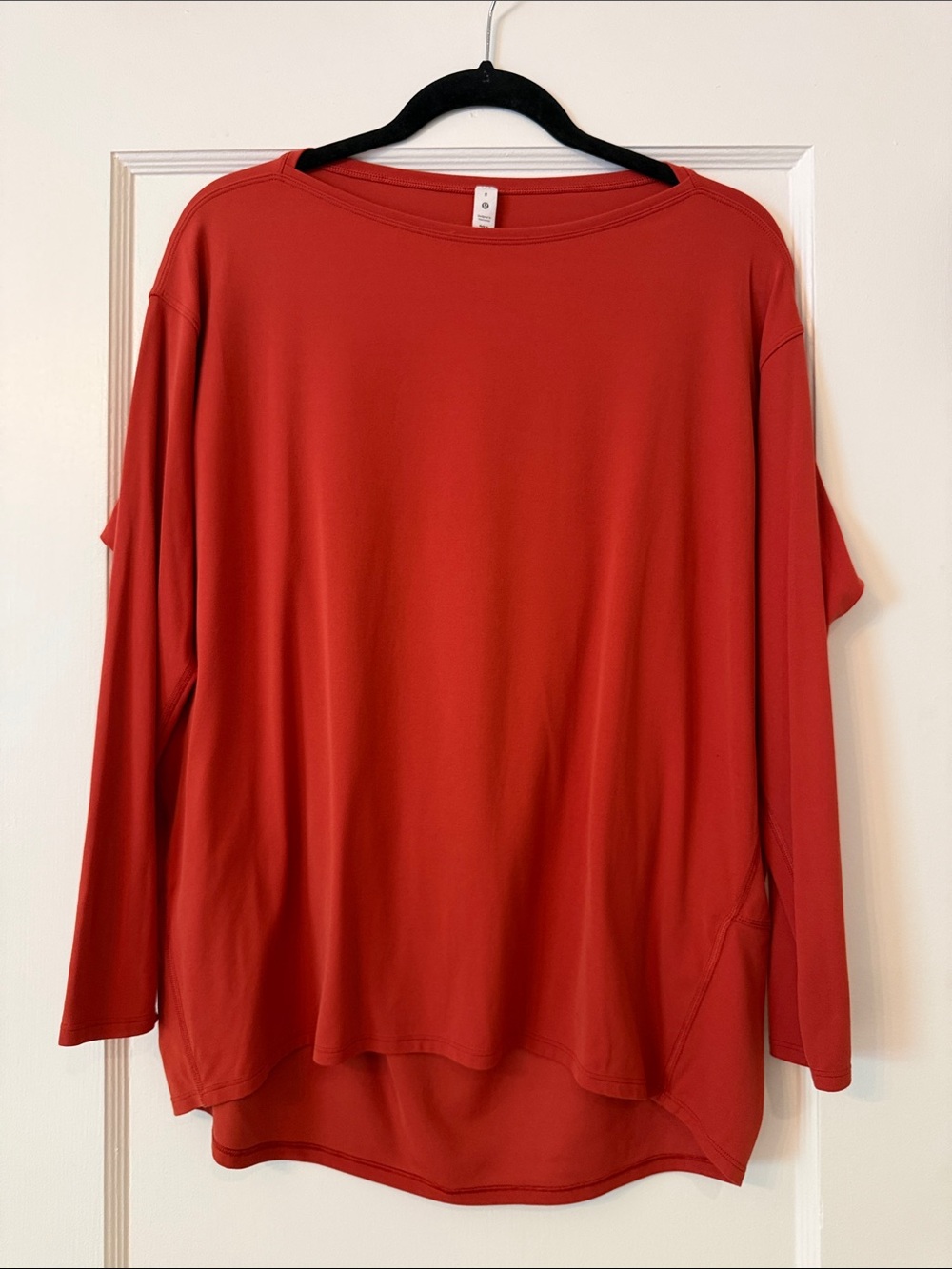 lululemon athletica Coral-Red Long Sleeve Performance Top
